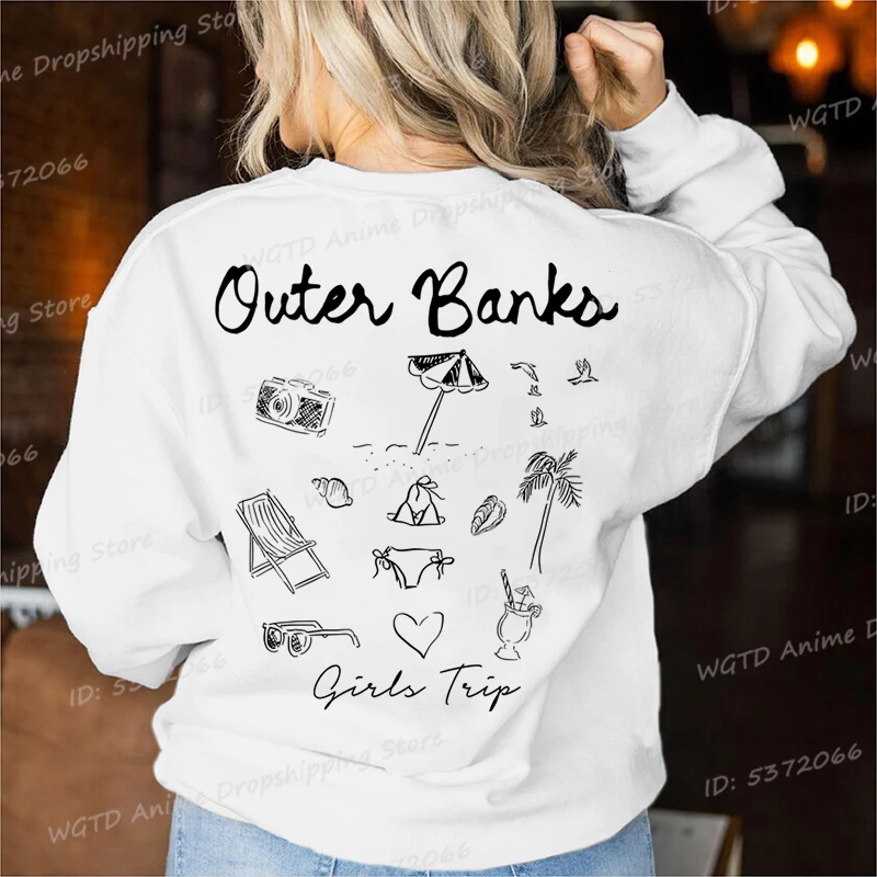 Outer Banks Pogue Life Sweatshirt Fashion Tv Shows Streetwear Casual Graphic Long Sleeve Pullovers Women Oversized Sweatshirts