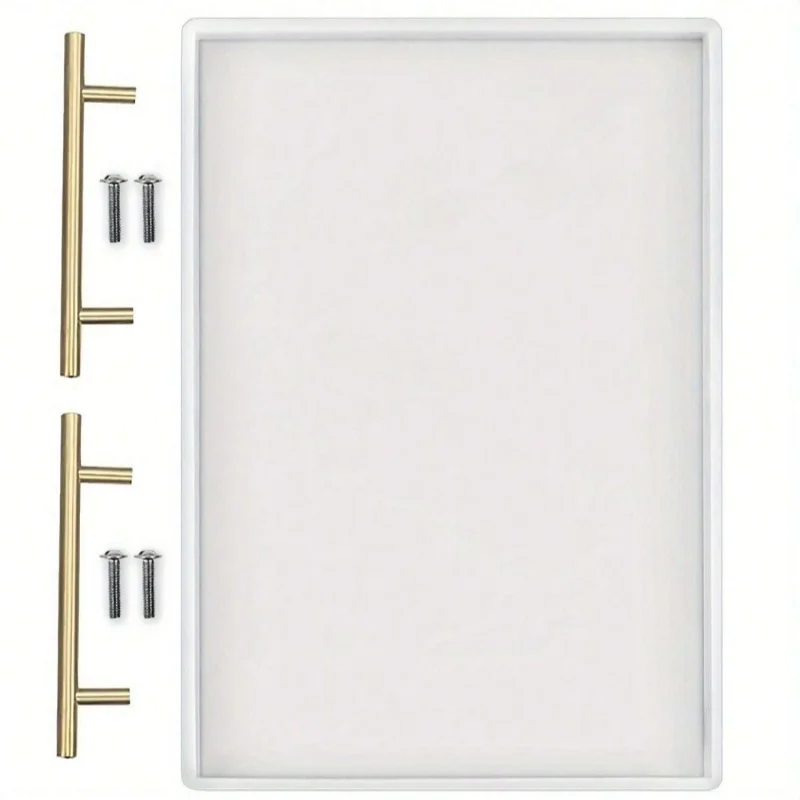 

Большая глубокая прямоугольная силиконовая форма, ручки для литья из смолы, прочная форма для плоского подноса, белый материал, проект «сделай сам», рукоделие