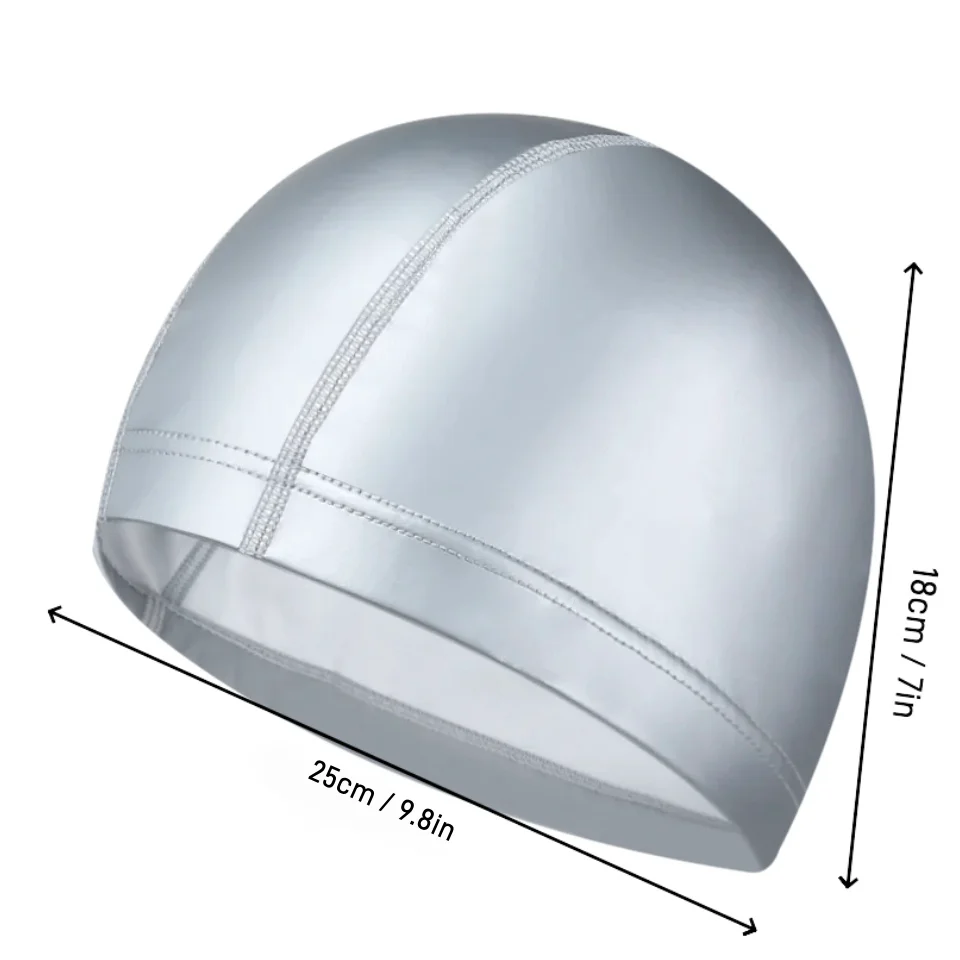 Bonnet de natation en PU à haute élasticité pour hommes et femmes, taille libre, chapeau de piscine, écharpe de sauna en nylon, bonnet de sport de natation pour adultes, cheveux longs