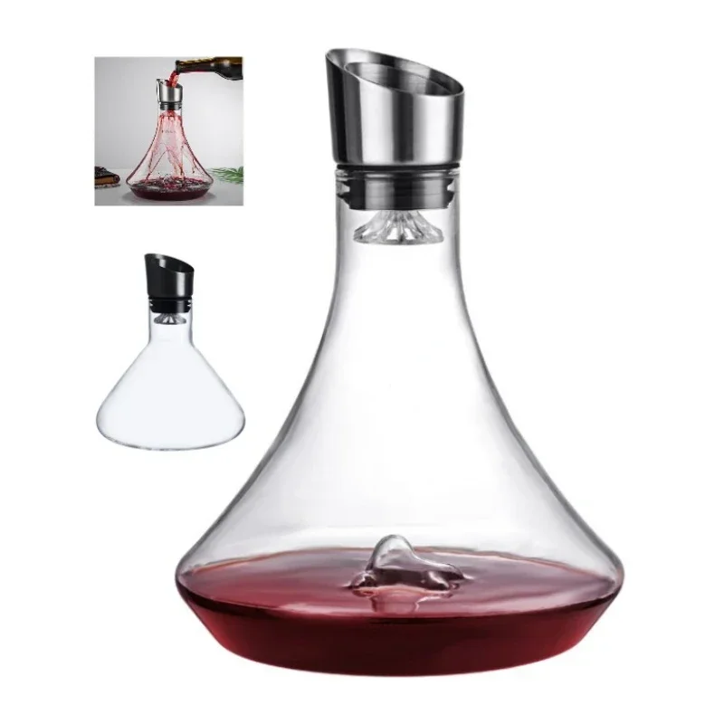 

Exquisite 1000-1500ml Decanter Snow Mountain Separator Lead-Free Glass Waterfall Wine Bottle Bar Tools Holiday Gift Hip Flask