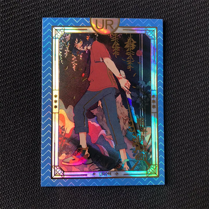 Demon Slayer hr Cards Tanjirou Tsuyuri Kanao Nezuko Zenitsu Inosuke Anime Figure Bronzing Game Collection Card Toy Birthday Gift