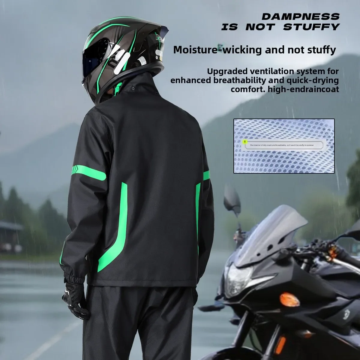 

New Motorcycle Riding Clothes Anti-special Men's Anti-rainstorm Split-body Raincoat Set