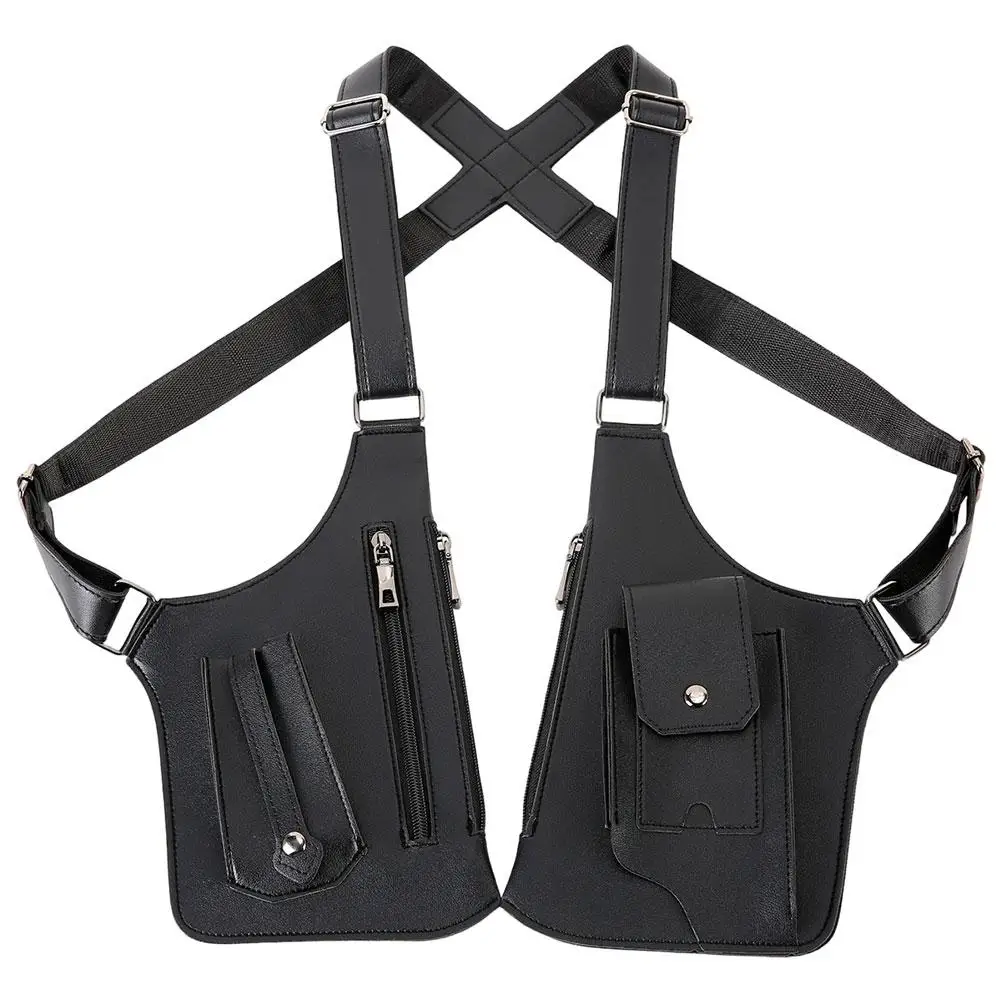 

Ретро-сумка тактическая с двойным плечевым ремнем, регулируемый ремень, мужская ретро-сумка через плечо, многофункциональная, с защитой от кражи, водонепроницаемая, из ПУ-кожи