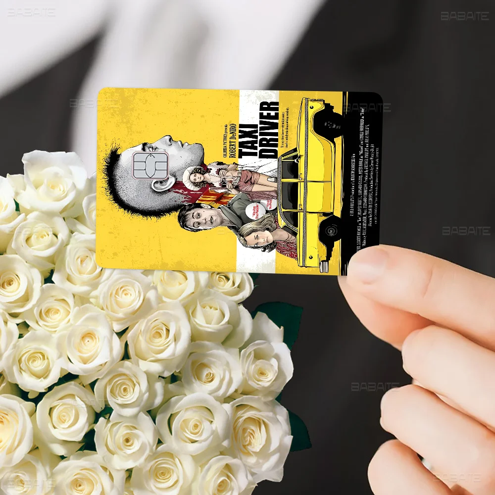 سائق سيارة أجرة أنيمي تنفق أو حفظ قذيفة مضحكة على قبالة رقيقة جدا لا تتلاشى ملصق غطاء الجلد لبطاقة الائتمان الخصم