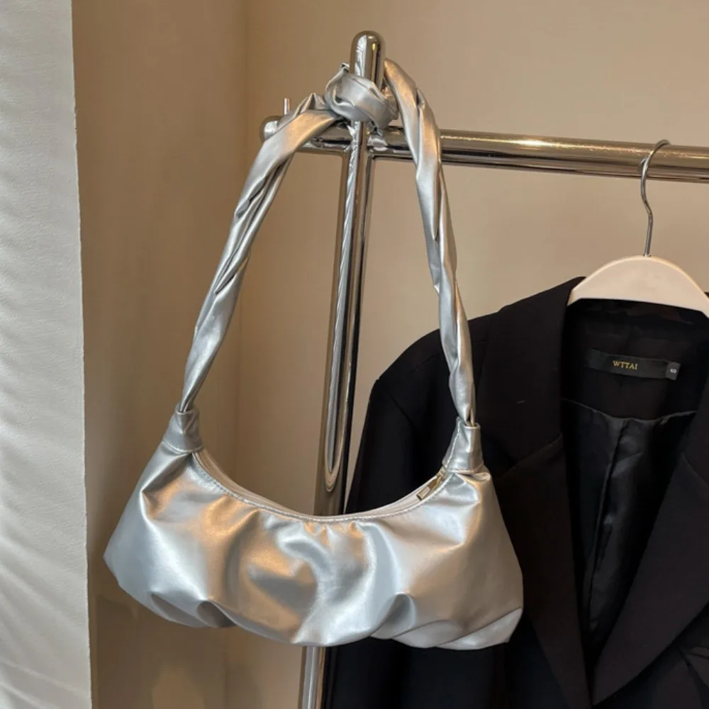 

Повседневная сумка-облако в корейском стиле, элегантная сумка на плечо, однотонная, с уникальным дизайном, сумка-пельмень для улицы