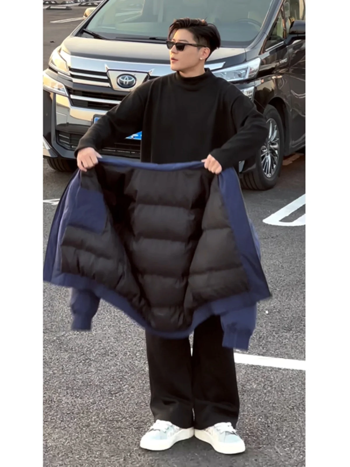 

Модная молодежная зимняя куртка для мужчин: утепленное хлопковое пальто-бомбер с воротником-стойкой из полиэфирного волокна, ветрозащитная верхняя одежда