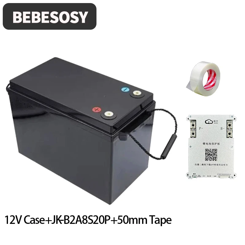 Case 12V 280AH DIY Batterij Case Draagbare Batterij Box 230AH 4S Optioneel 200A BMS 2A Actieve Balans TFT LCD Tape Bolt Voor RV