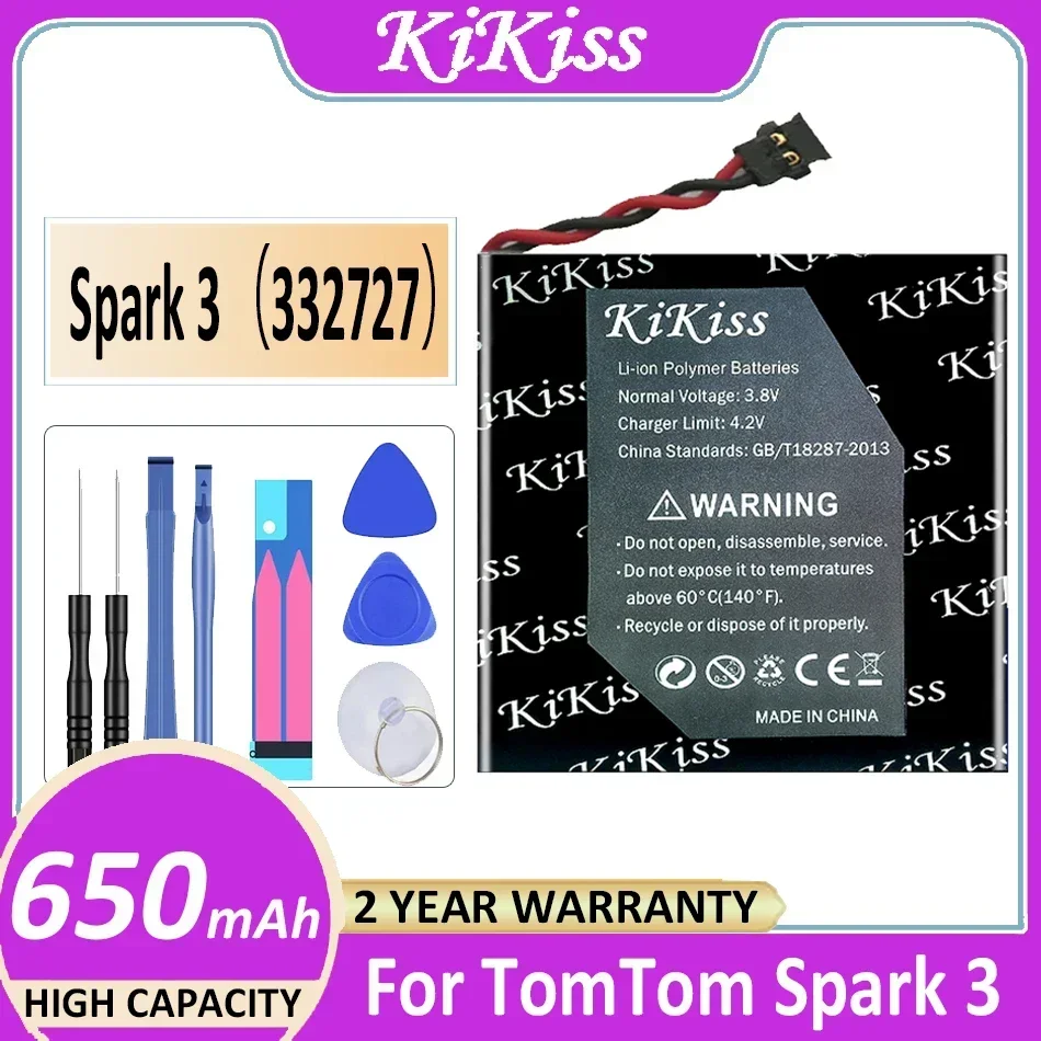 

KiKiss Battery Spark 3 ( 332727 ) 650 мАч для TomTom Spark 3 Bateria