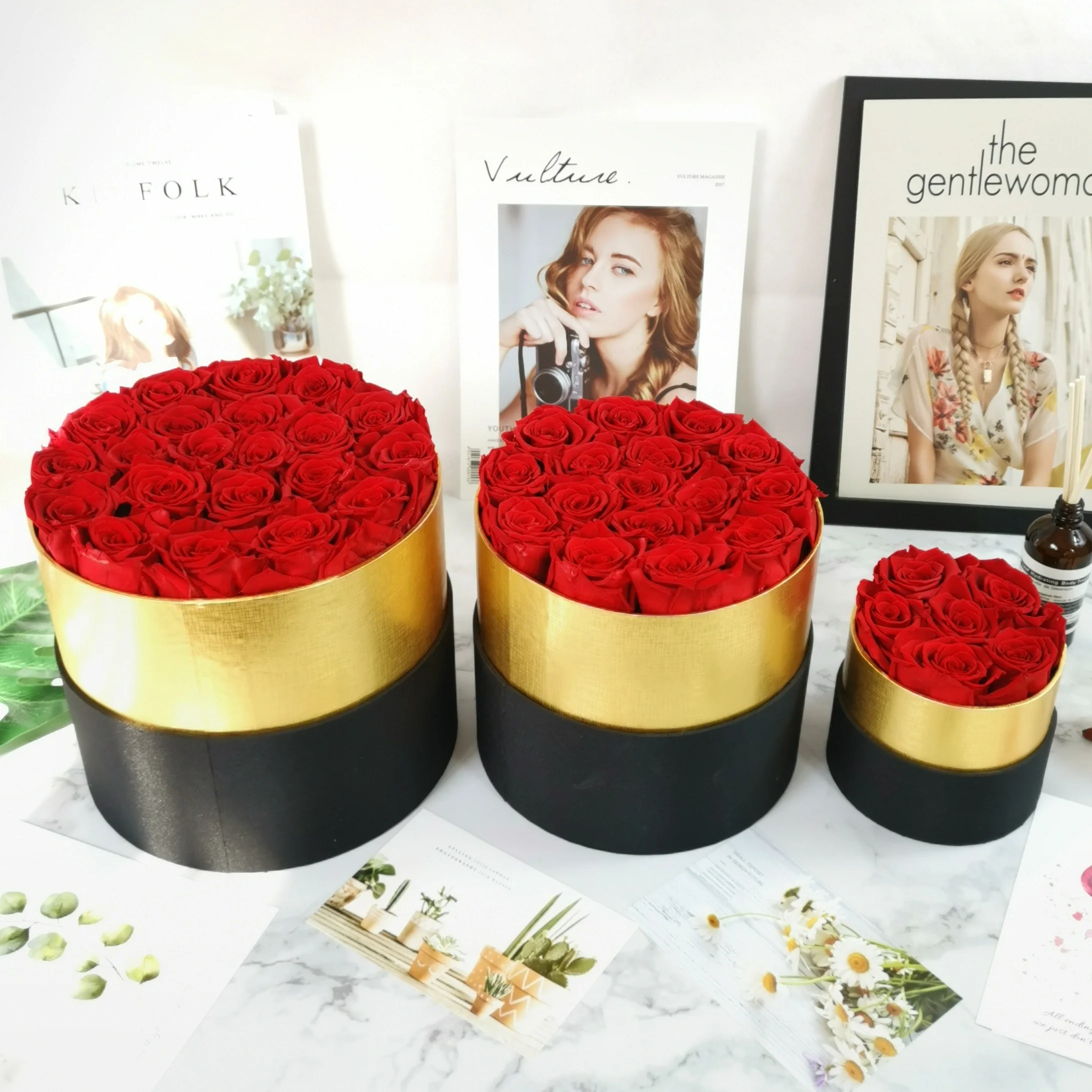 Novelty Luxury Preserved Flower Forever Eternal Rose Box Valentines Mothers Day Gifts 2024 Preserved Roses Decor Mariage Love