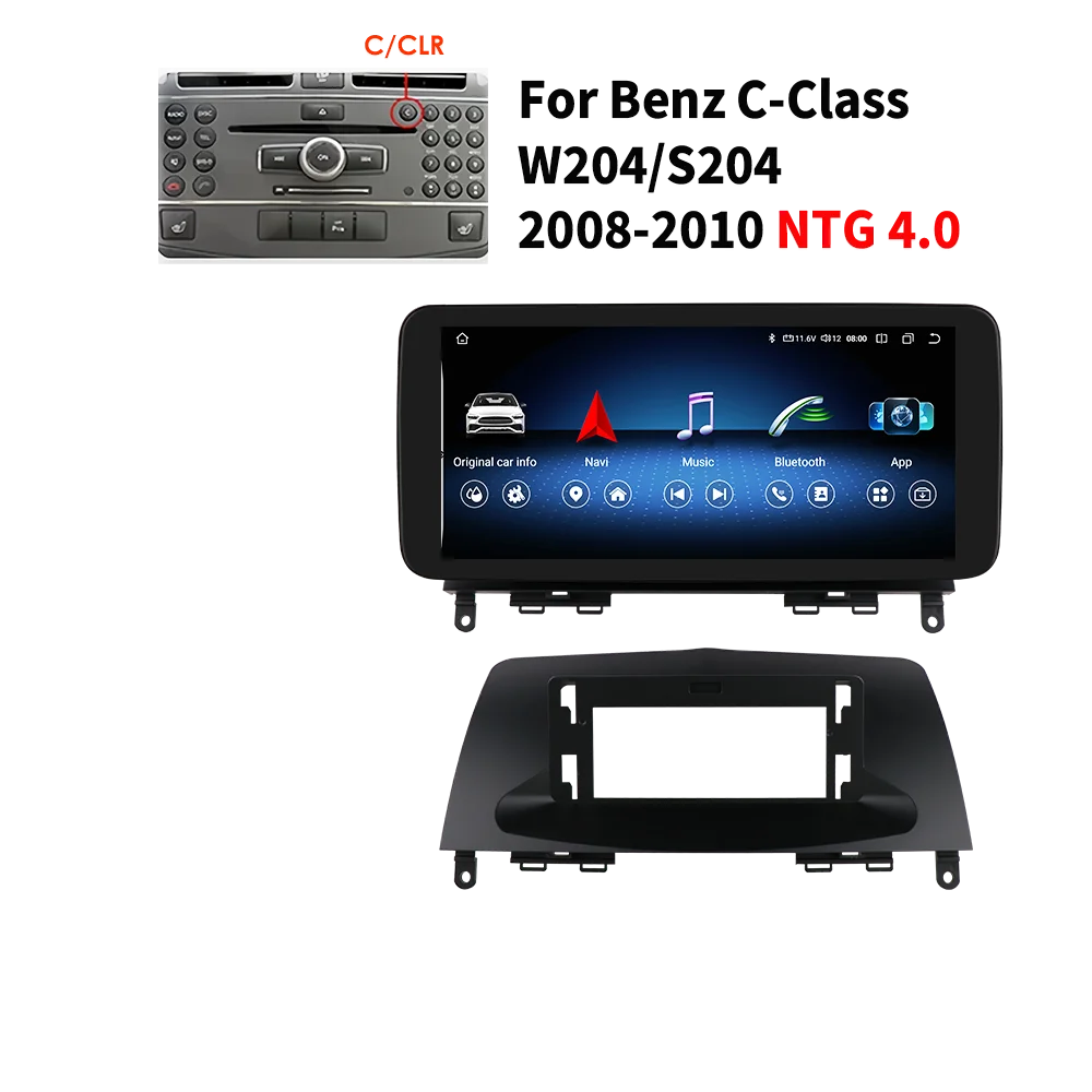 10.33'' 4G CarPlay Android Auto Radio for Mercedes Benz C-Class W204 S204 NTG 4.0 2008 - 2010 Car Multimedia GPS 2din Autoradio