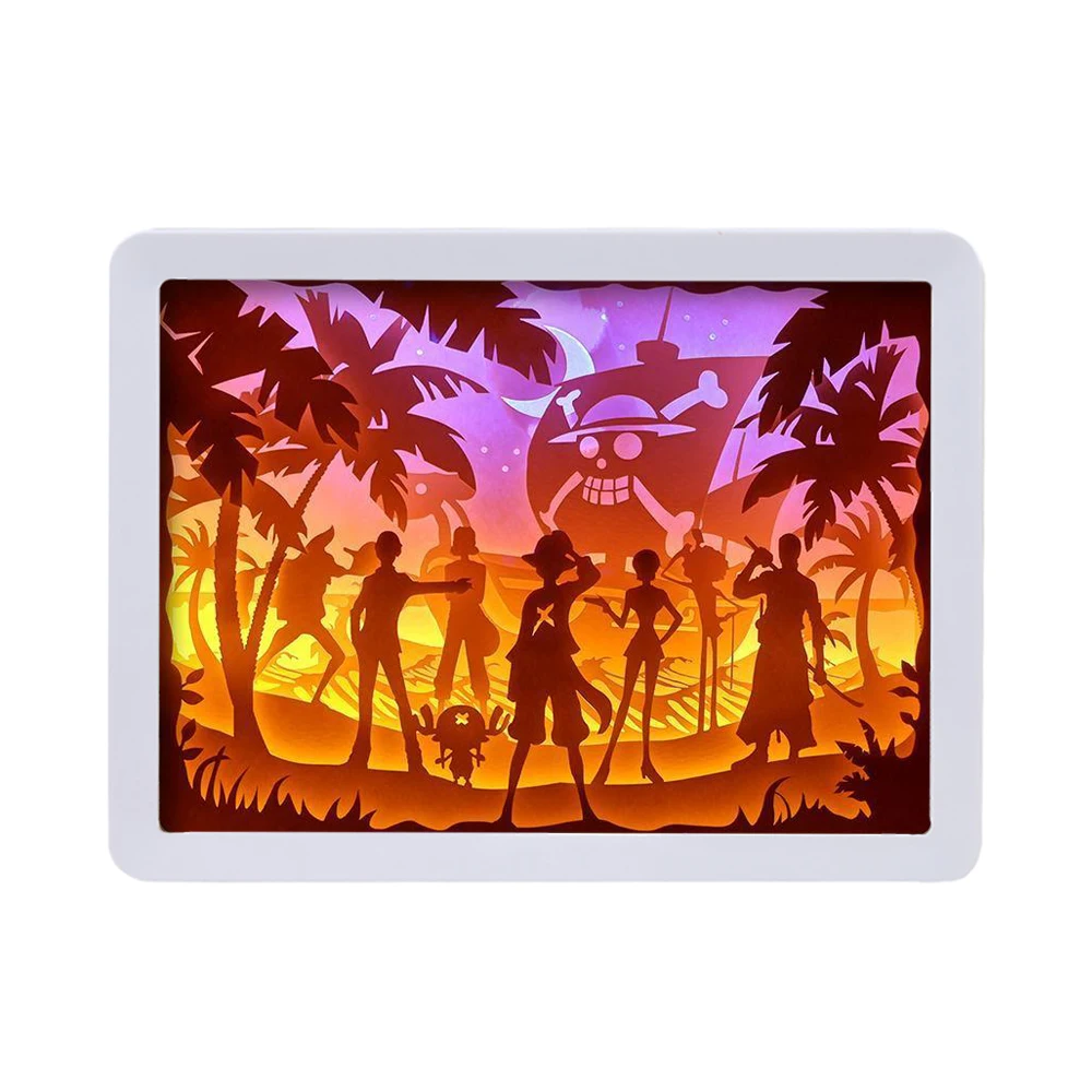 2023 Dropshipping  High Quality Anime Figure Paper Cut Light Box Creative Led Night Light  led Shadow box frame for Home Decor