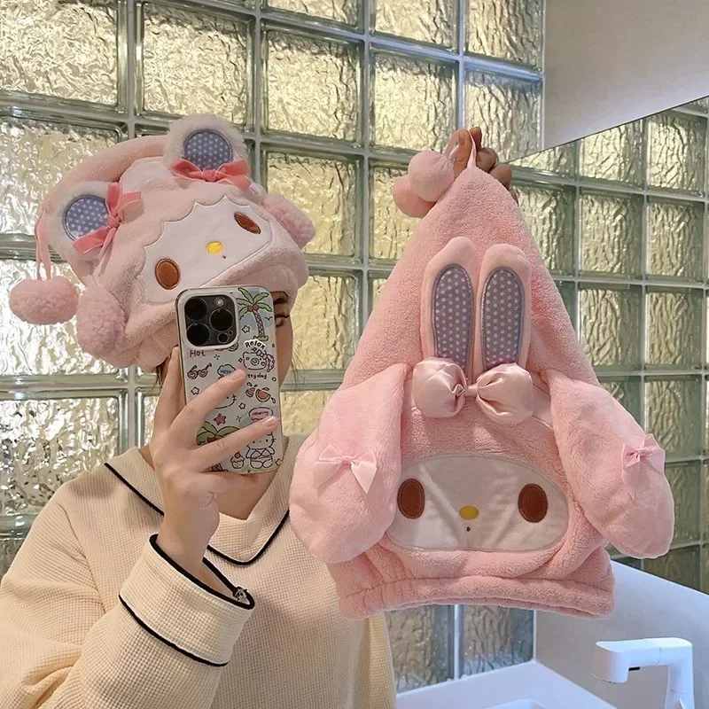 Fashionable Cartoon Sanrio My Melody Cute Girl Cartoon Household Student Dormitory Baotou Absorbent Wipe Head Dry Hair Hat Towel