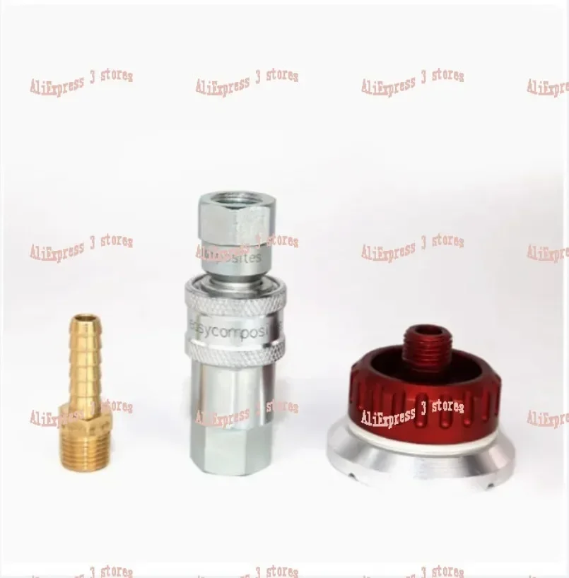 1set Vacuum valve nozzle self sealing metal Reusable Vacuum Bag Connector for Prepreg Vacuum Process Carbon fiber resin infusion