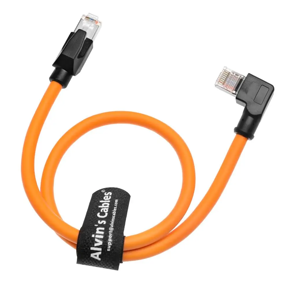 Alvin's Cat6 Shielded Right Angle Ethernet Cable 6.6ft 2m for PLC Robotics