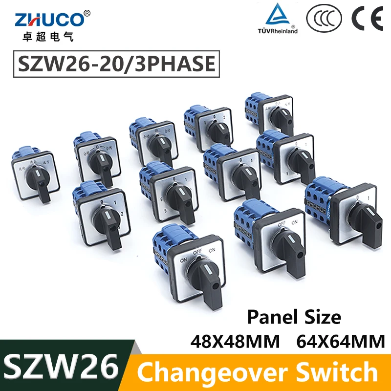 

Панельное крепление ZHUCO SZW26/LW26-20 20A 660V 64X64mm 48X48mm