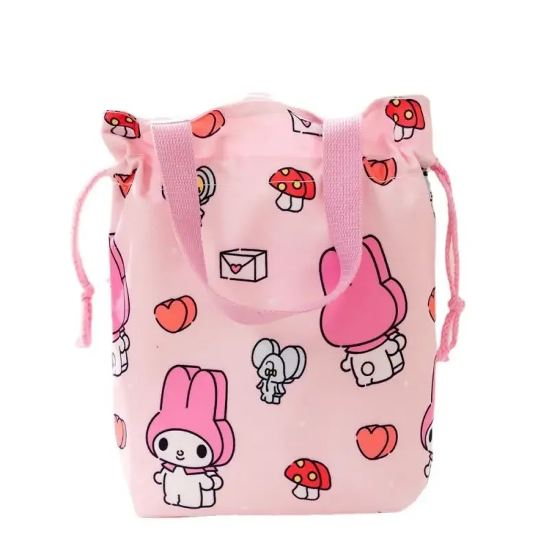 فتاة حقيبة مستحضرات التجميل قماش الكرتون المحمولة رسم حبل ملزمة الجيب المحمولة ودية حقيبة يد حقيبة حفظ الطعام حقيبة التخزين