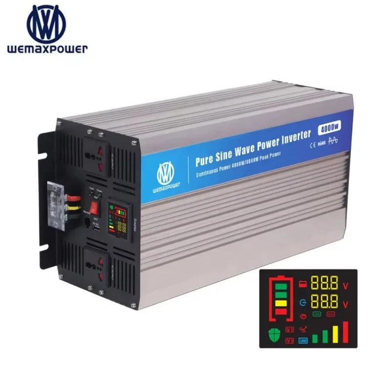 

12v 24v 48v 60v 72v Dc to Ac 110vac 60hz 220vac 50hz Solar Pure Sine Wave 4000W 8000W DC AC Power Inverter