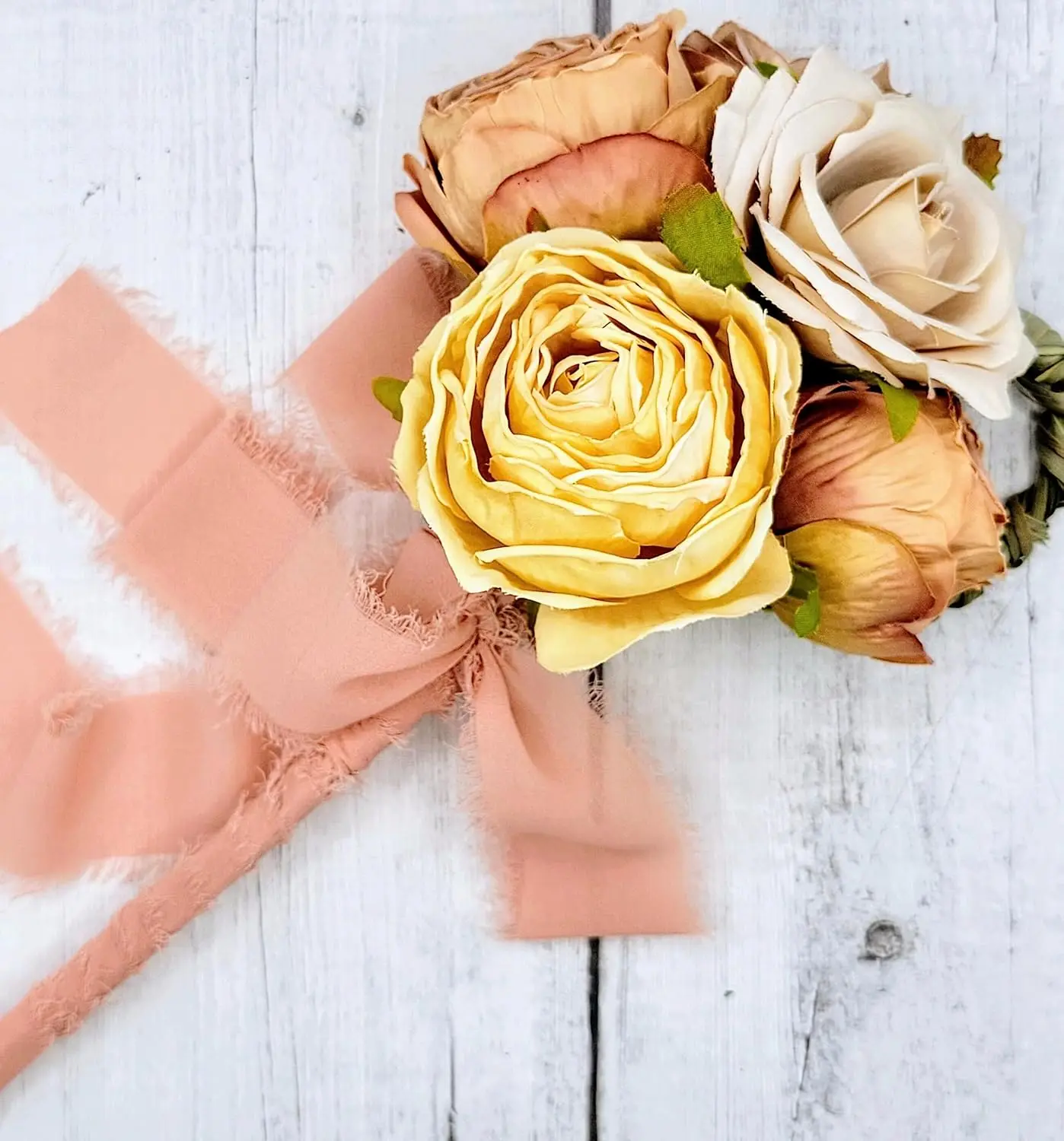 Fringe Chiffon Ribbon Rolls,1.5 in X 5.5 yds, 16.4 yds Total, for Wedding Invitations, Bridal Bouquets, Gift Wrapping