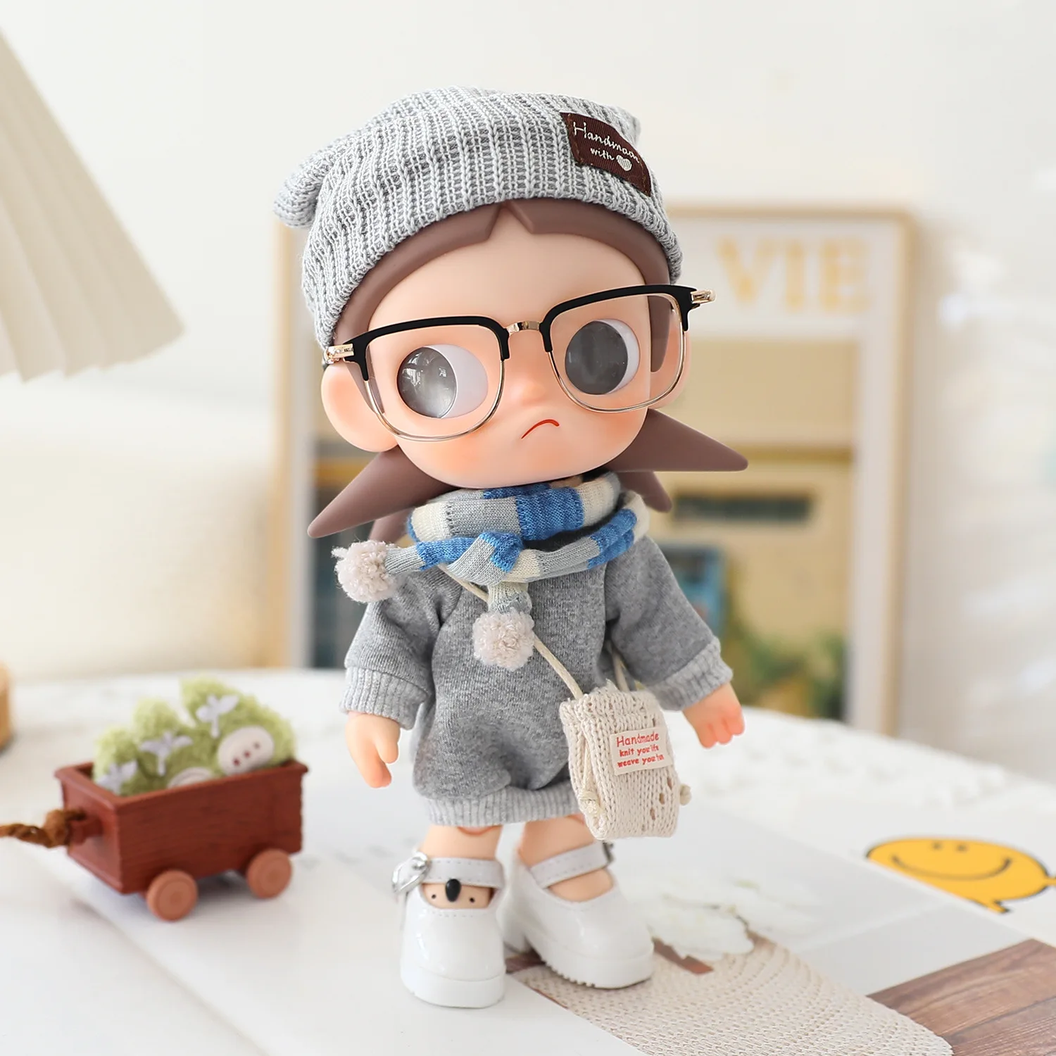 

For Zsiga Dolls Clothes 2026 New Woolen Hat Casual Hoodie Exquisite Set 1/8 High Heels Glasses Scarf Bag Decoration Holiday Gift