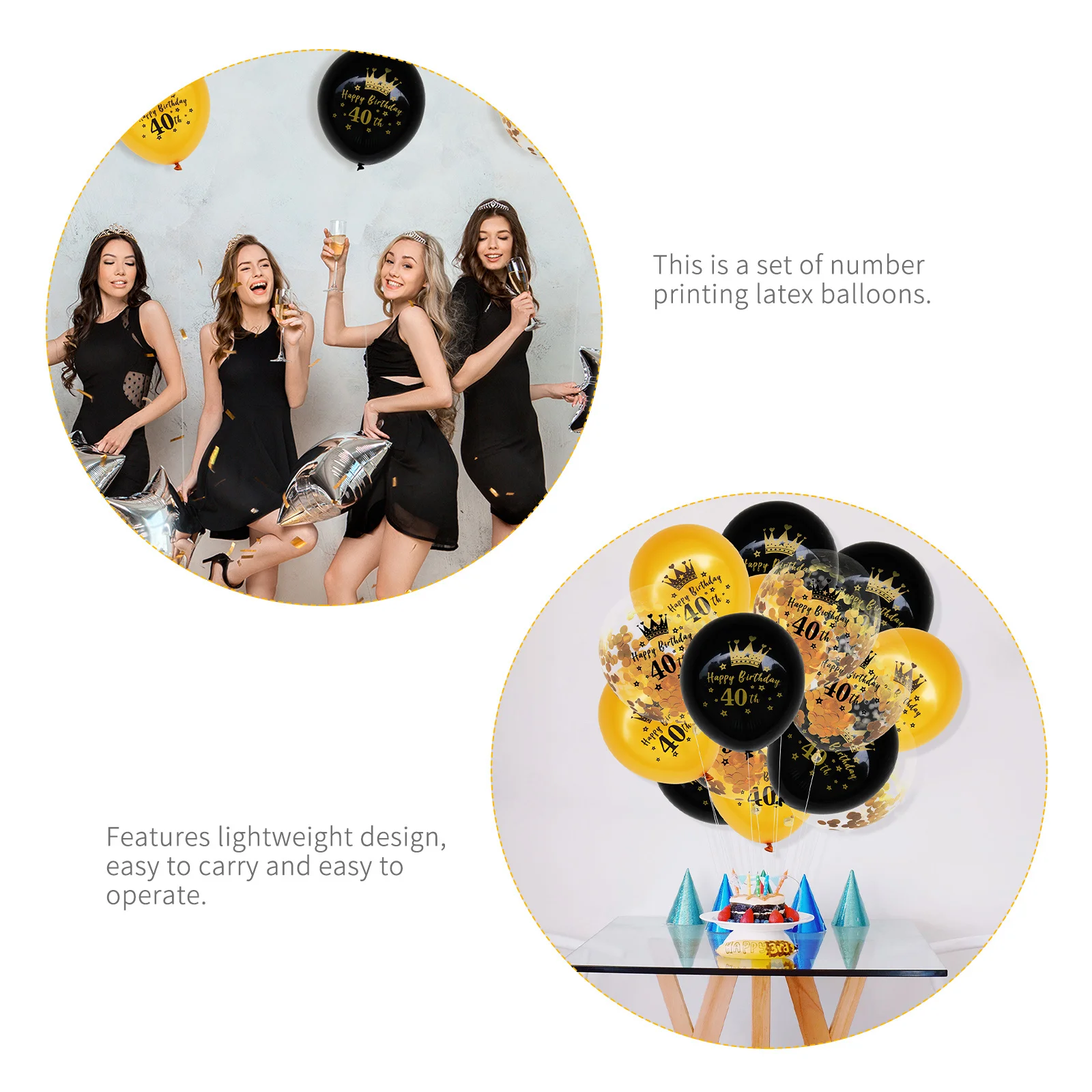 

15 Pcs Balloon Confetti Set Happy Birthday Ballons Decorations Balloons Numbers Emulsion Foil