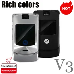 90% RAZR V3 Motorola - Original Unlocked Flip Bluetooth Phone Dual Display Advanced Fast Call GSM 850/900/1800/1900 High Quality