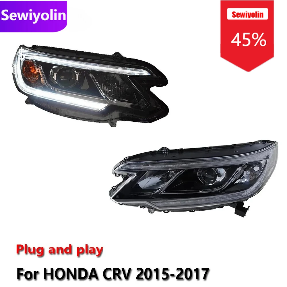 

Автомобильные светодиодные фары DRL в сборе для HONDA CRV 2015-2017, противотуманные фары DRL, стоп-сигнал поворота, лампа Plug and Play