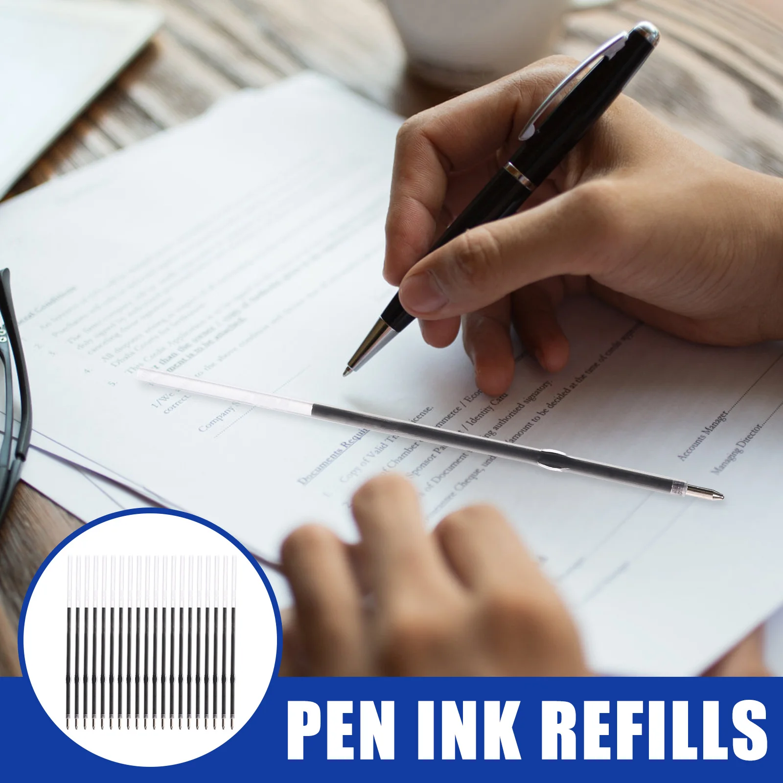 

100Pcs Portable Pen Refills Bright Looking Practical Stationery for Writing Supplies Ink Refills for Pens Pen Refill