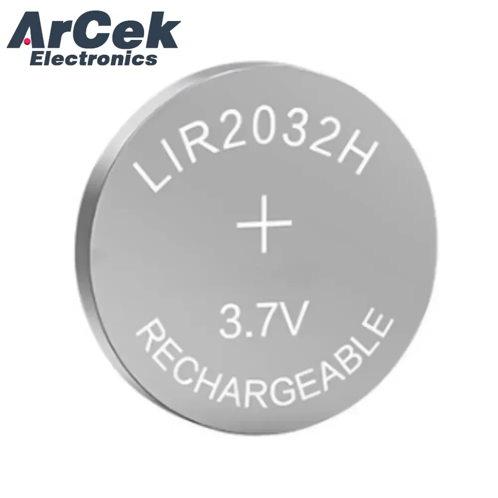 5PCS LIR2032H 3.7V 70mAh High Capacity Rechargeable Button Battery for Car Remote Watch Toy Lithium Batteries Coin Cell CR2032