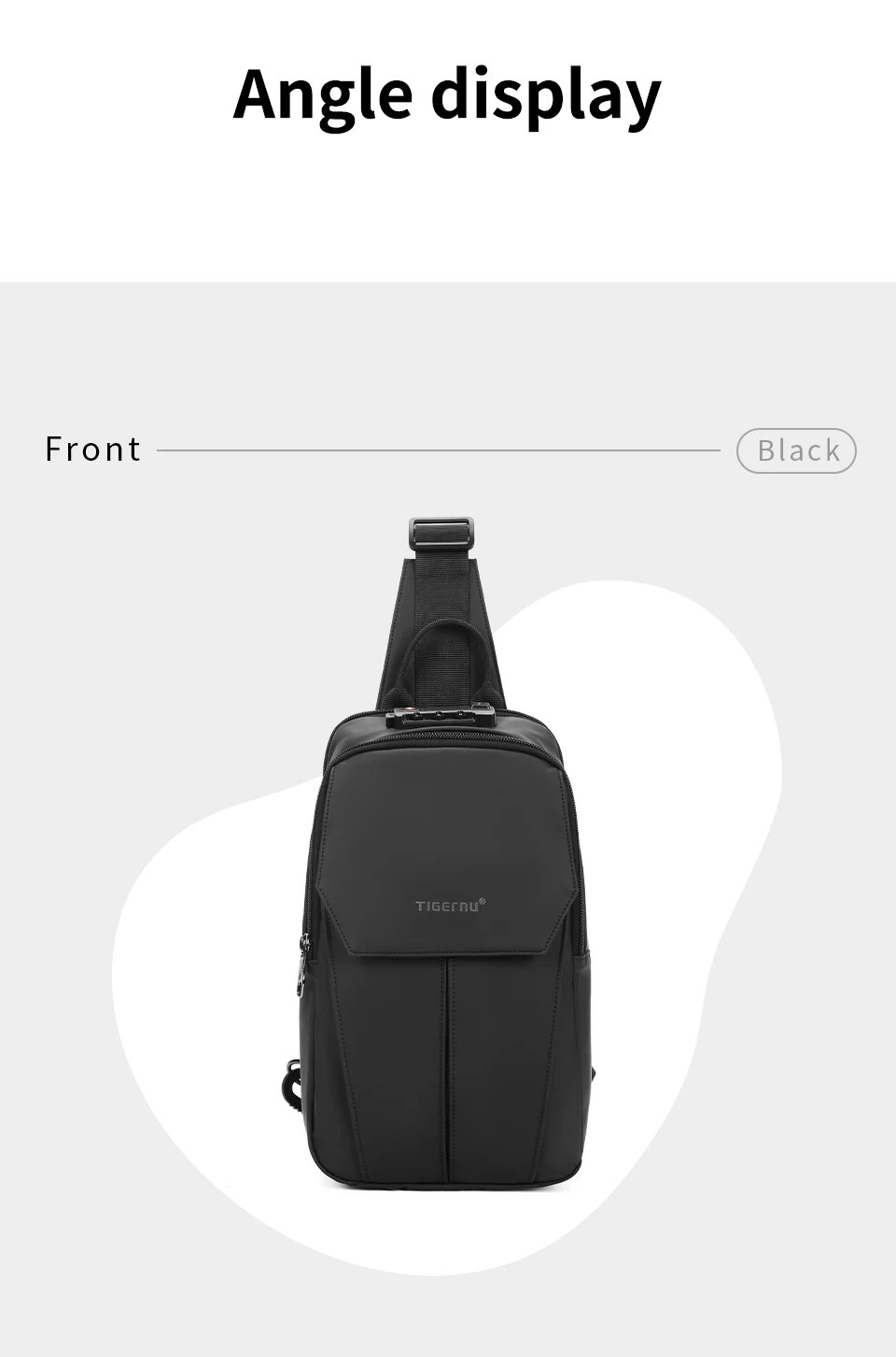 Tigernu Brusttasche für Herren, 9,7 Zoll, IPad-Tasche, koreanischer Stil, Umhängetasche, wasserdichte Umhängetasche, Anti-Diebstahl-Tasche für Herren, TSA – Detail 17