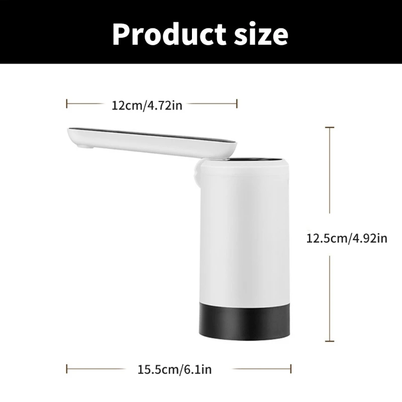 물병 펌프 접이식 전기 1200mah USB 충전식 자동 버튼 Dropship