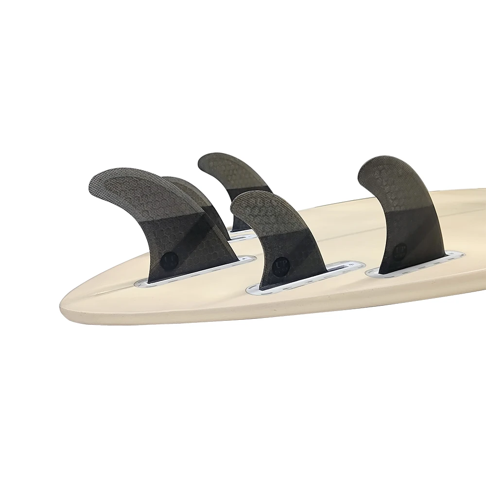 UPSURF FUTURE Tri-Quad Surfboard Fin Set M+GL Single Tabs Grey Honeycomb Fiberglass Quilhas Funboard Surfing Fins