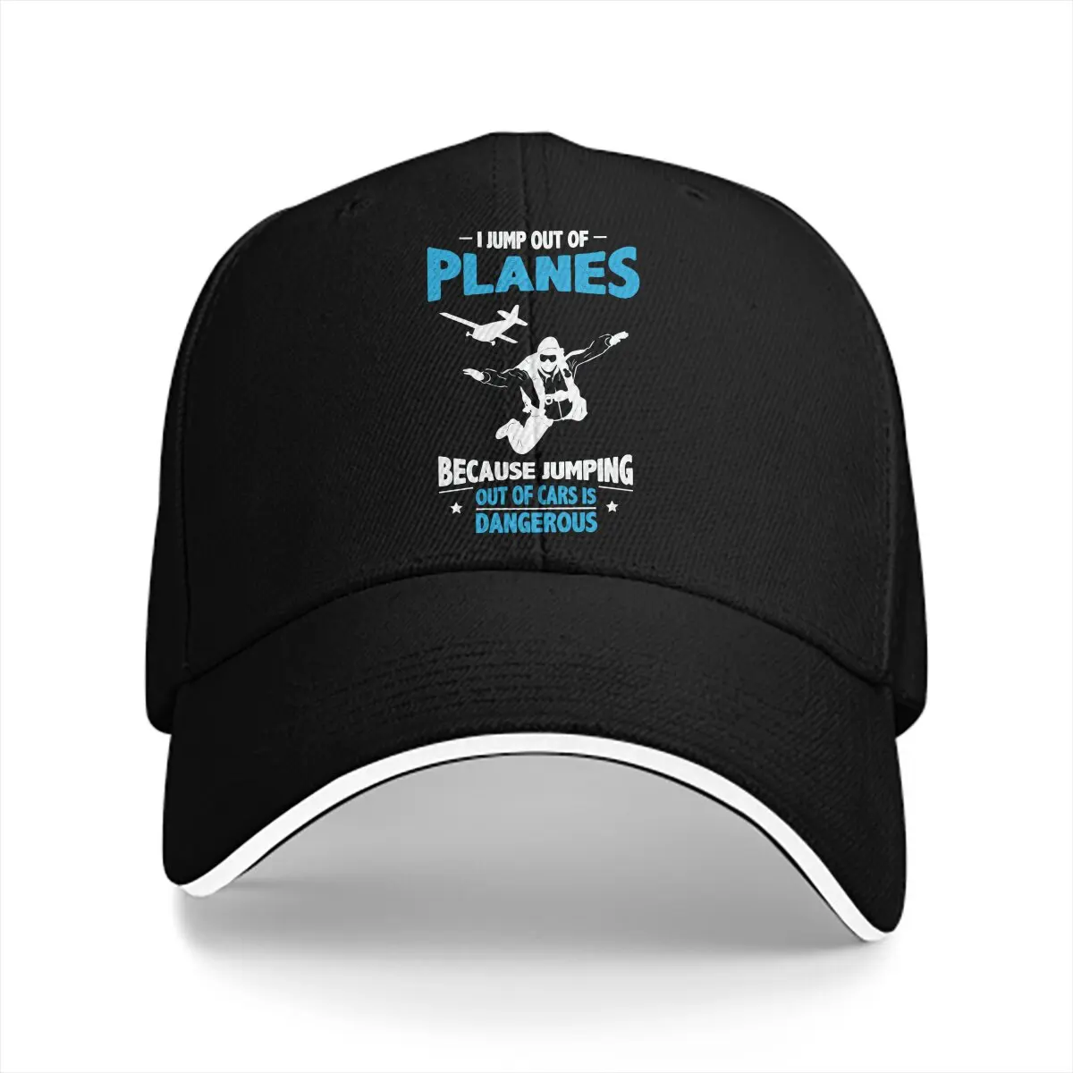 Pure Color Dad Hats I Jump from Planes Jumping from Cars Is Dangerous Casual Hat Sun Visor Caps  Peaked Cap