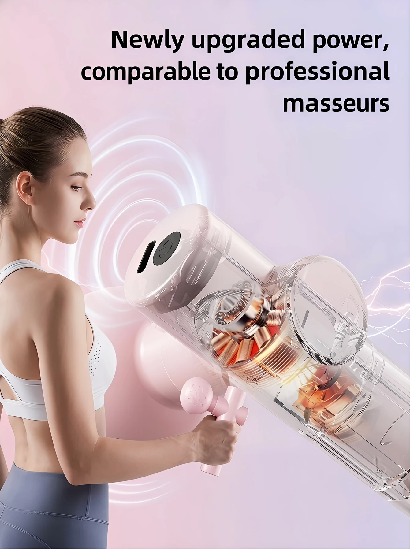 1pc Massage Gun, Deep Tissue Muscle Handheld Percussion Massager For Body, Back And Neck, Ultra Compact Elegant Design