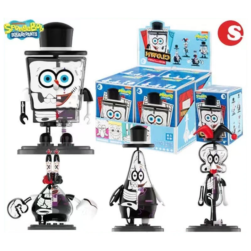 

SpongeBob SquarePants Gothic Clown Blind Box Octopus Brother Pie Star Crab Boss Assembles Building Blocks Handmade Ornament Toys