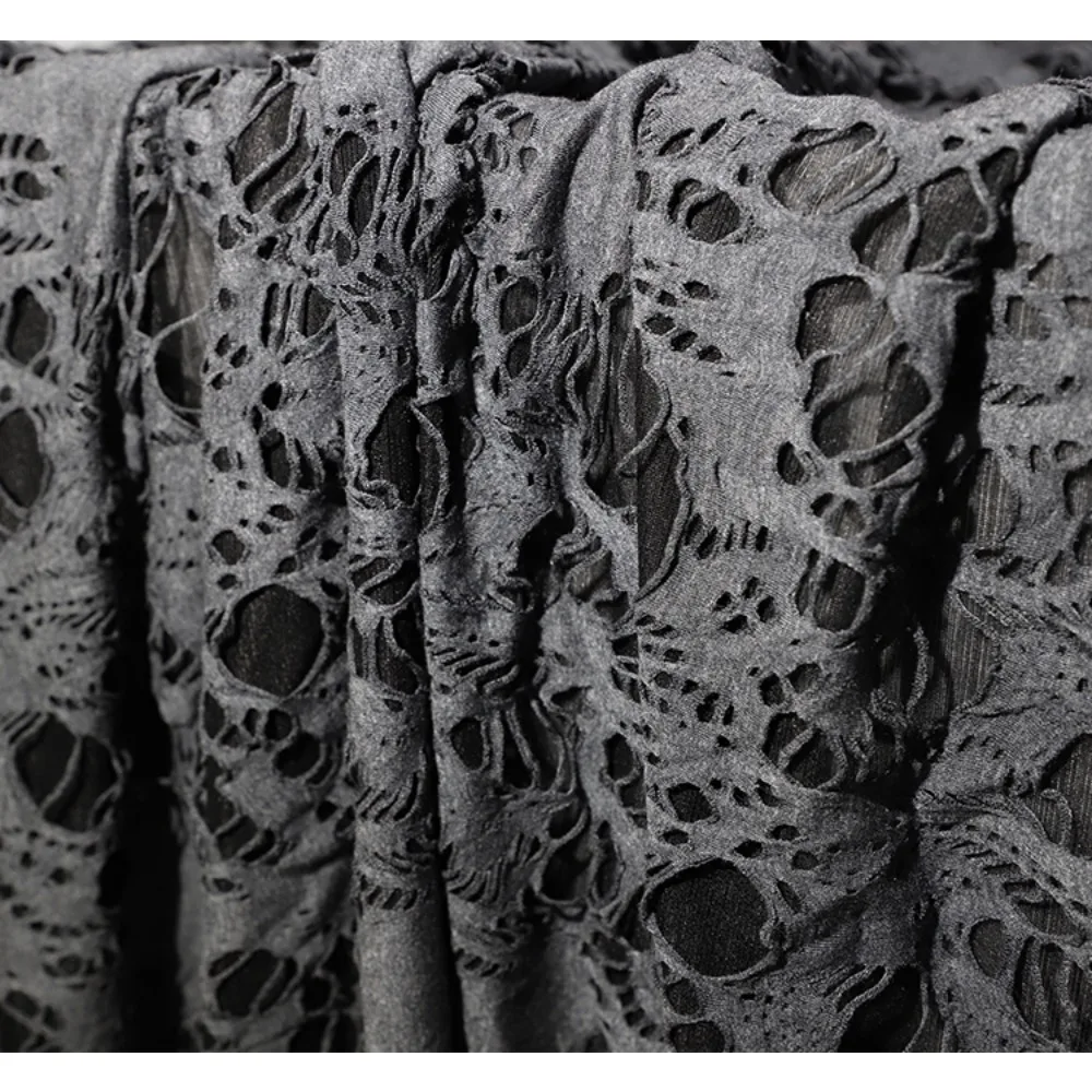 Double-layer Texture Geometric Holes Secondary Creation Fabric Creative Characteristic Clothing Graduate Designer Fabric