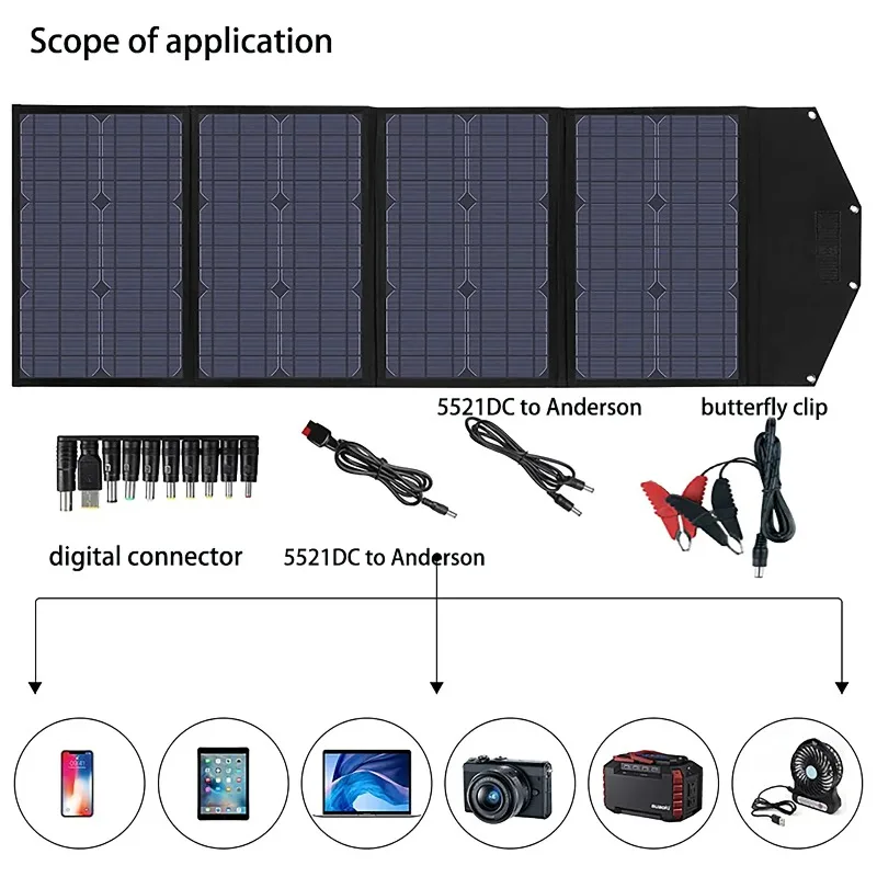 Portable 120W Foldable Solar Panel for Mobile Phone & Notebook for Outdoor Power with Storage Bag