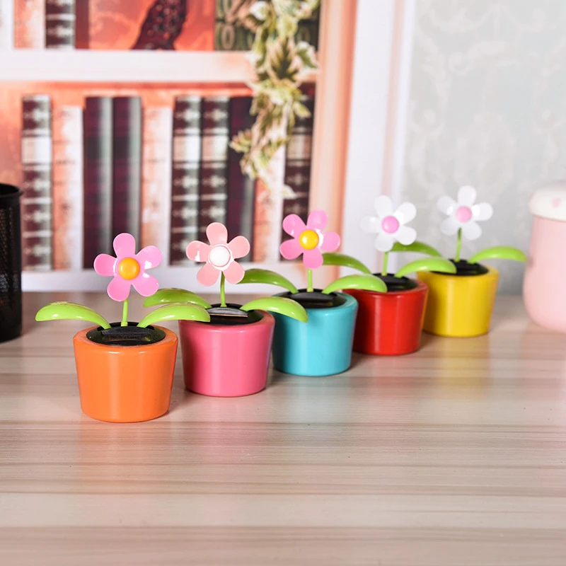 New   Swing Potted Plant Car Ornament Cartoon Auto Interior Decor Kids Toy Drop  Available