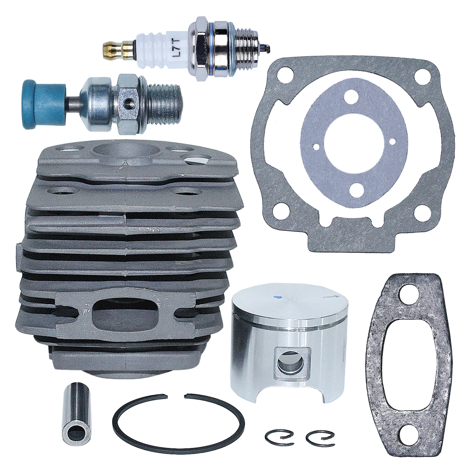 Junta de pistón de cilindro de 46mm para motosierra Husqvarna 55 51, válvula de descompresión, bujía, 503609171