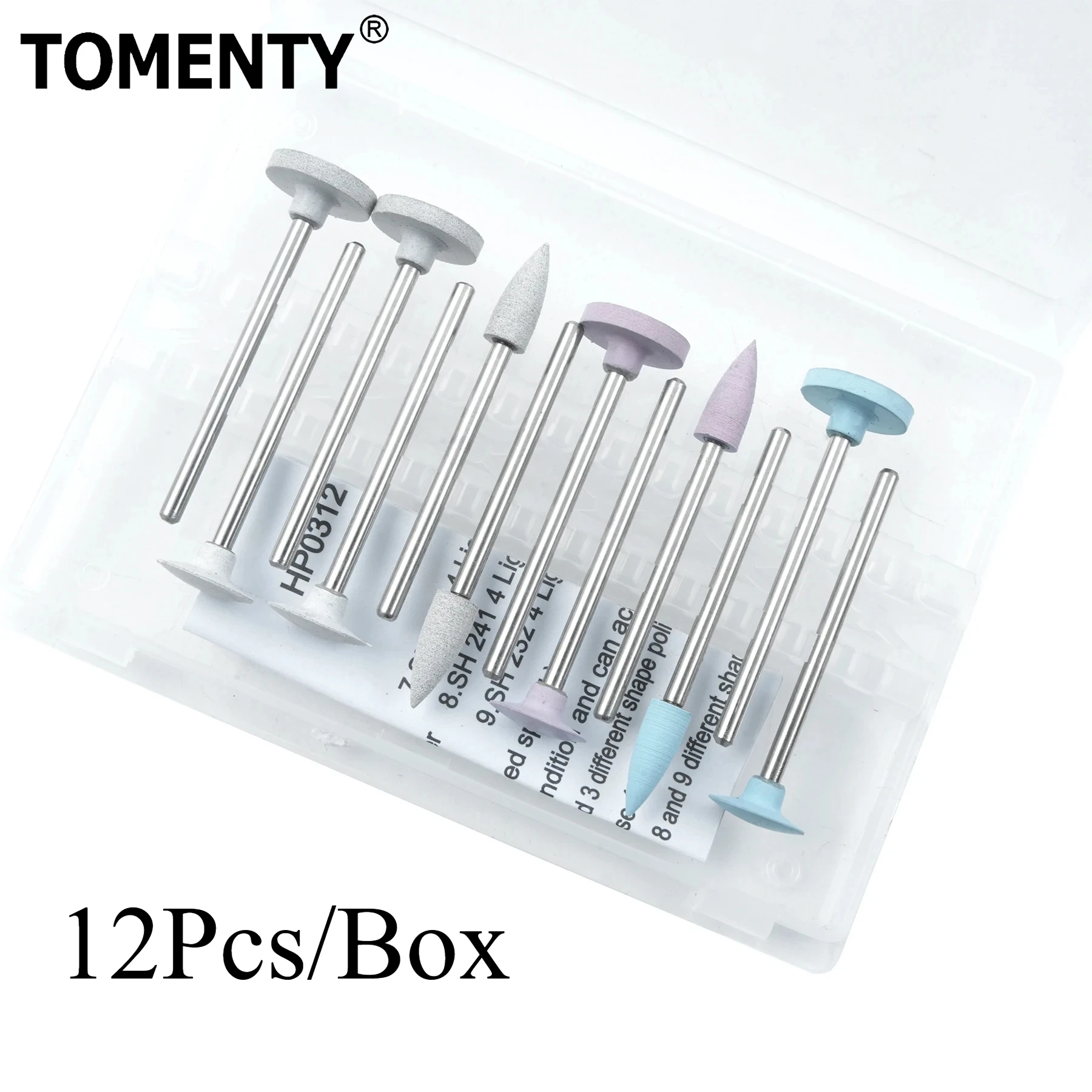 12Pcs HP0312 Mix Dental Silicone Rubber Grinding Head Teeth Polisher Low-speed Machine Composite Flnish and Polish For Dentist ﻿
