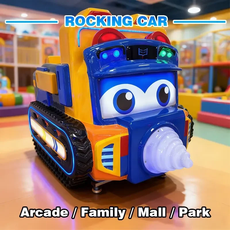 Kids Electric Digger Ride Cartoon Excavator Car Amusement Machine Indoor Playground Toddler Vehicle Fun Coin Operated