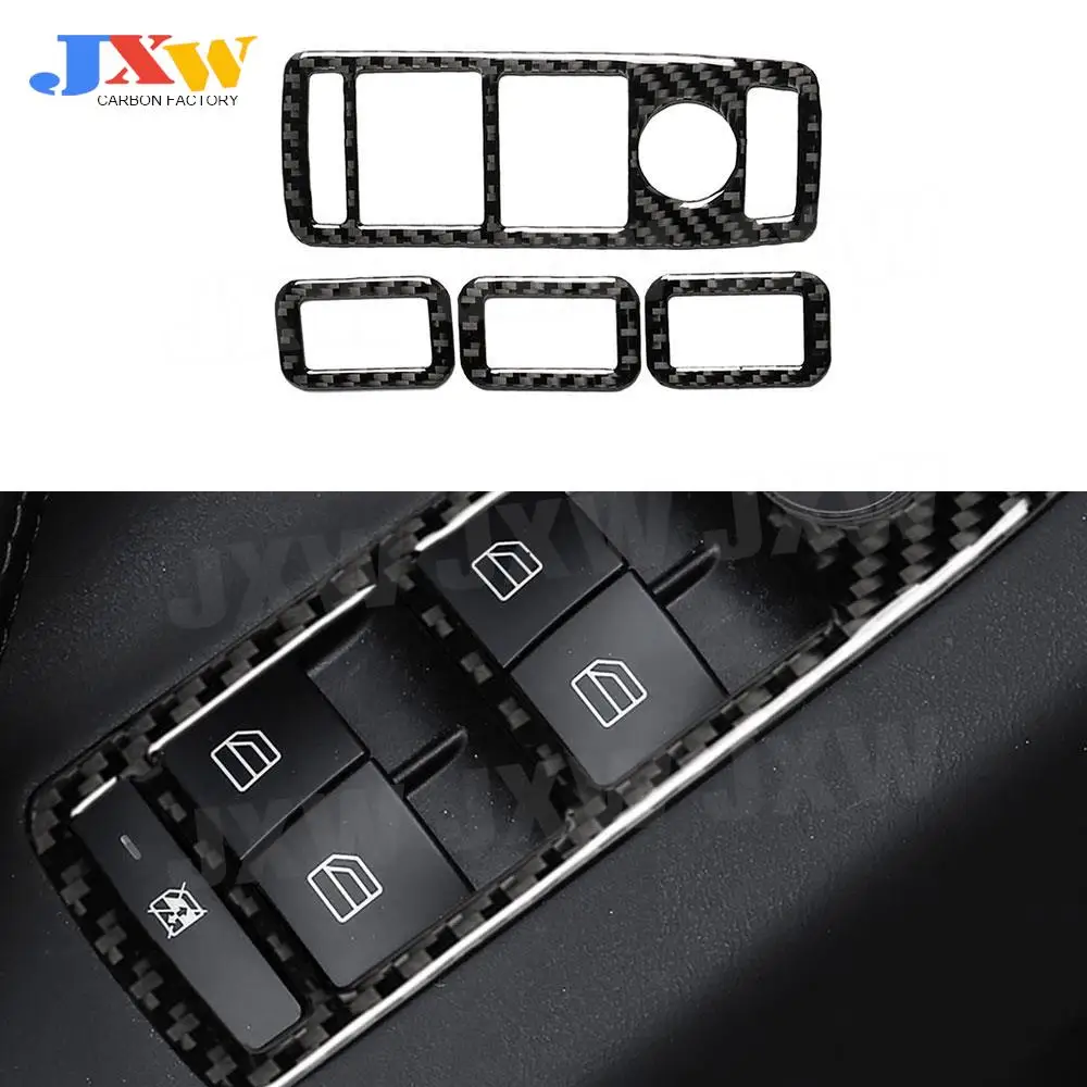 

Carbon Fiber Interior Trim Window Lifter Switch Buttons Decorative Frame Decal Cover Stickers For Tesla Model X 2014-2019