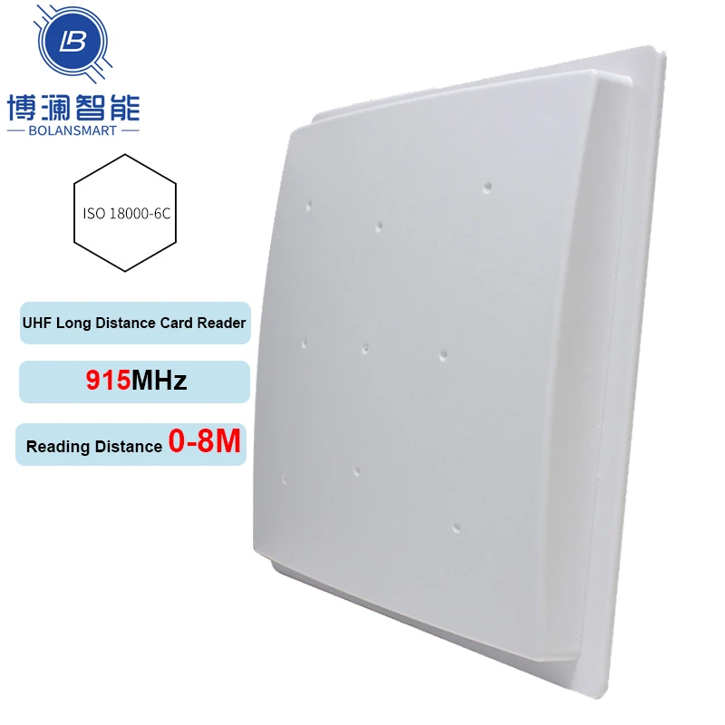 

915MHz UHF 8M Long Distance Passive Electronic Tag RFID Card Reader ISO18000-6C EPC GEN2 Built-in Antenna For Car Parking 8DB