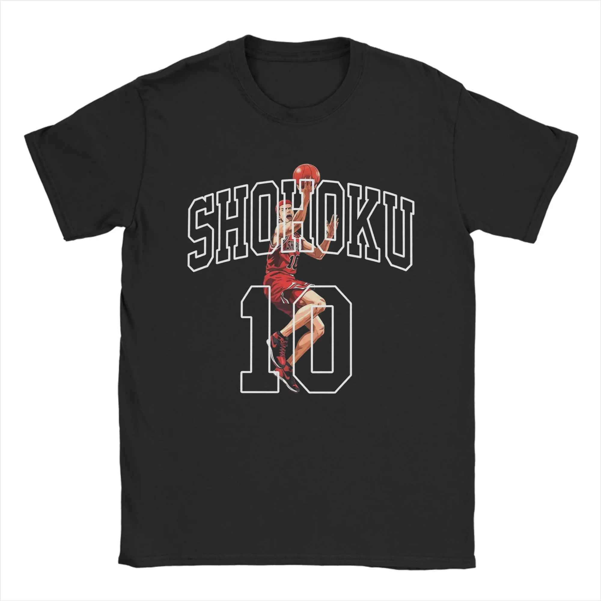 Shohoku Slams Dunks T-Shirt Men  Funny Cotton Tee Shirt Round Collar Short Sleeve T Shirts 6XL Tops