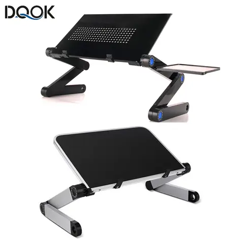 조정 가능한 노트북 책상 스탠드 휴대용 알루미늄 인체 공학적 Lapdesk TV 침대 소파 PC 노트북 테이블 책상 스탠드 마우스 패드
