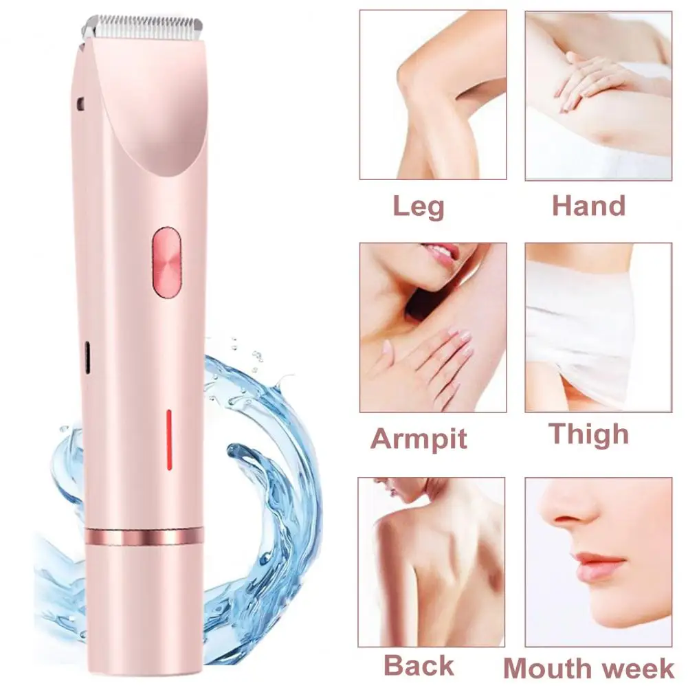 Women Double-Head Electric Shaver USB Rechargeable Portable Face Body Bikini Area Arm Leg Hair Removal Razor Epilator Trimmer