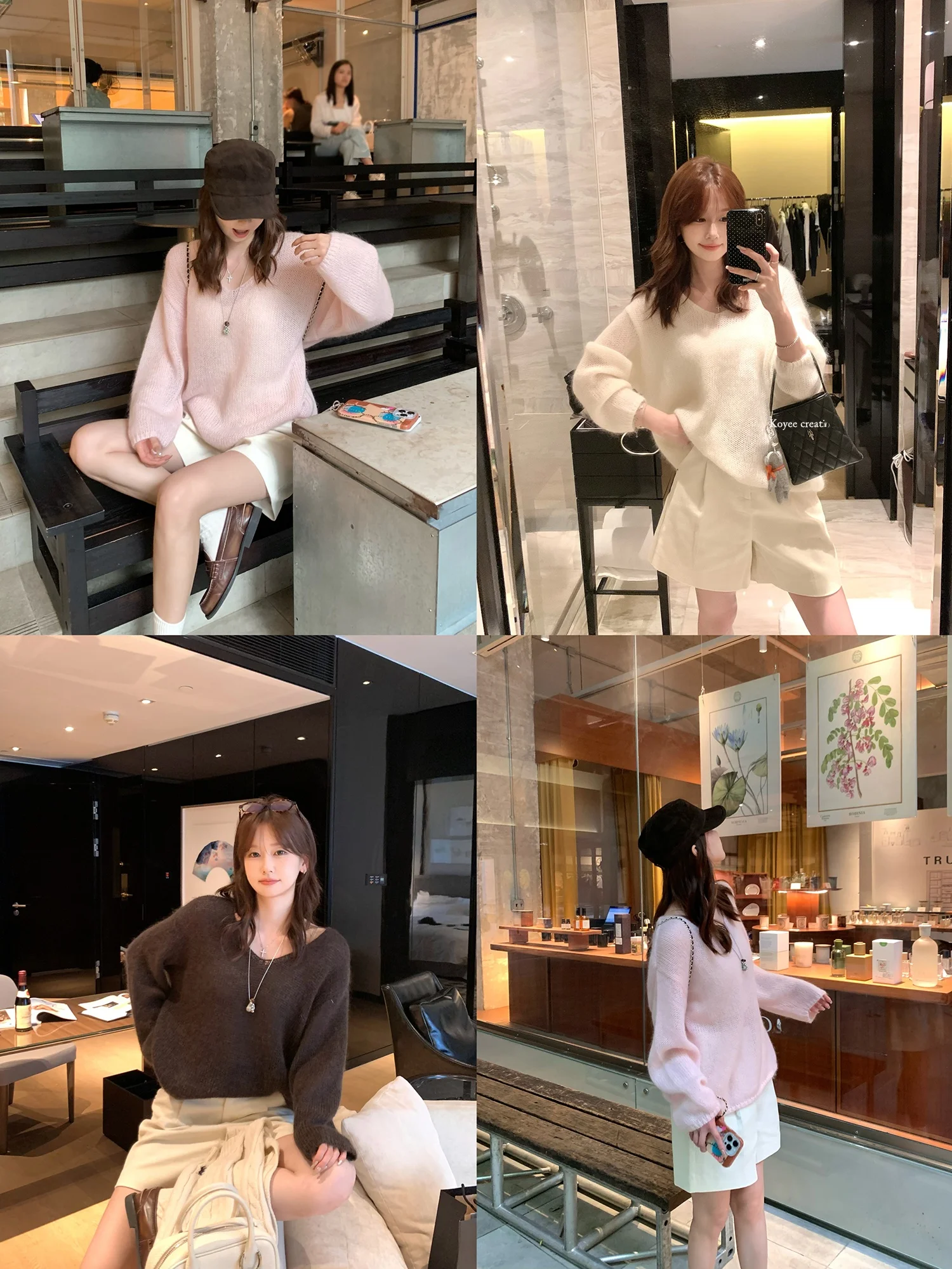 

Loose Fit Women's Knitted Sweater round Ne Pullover Fce Lined Wool Blend Comfortable Lazy Sle Autumn New Arrival