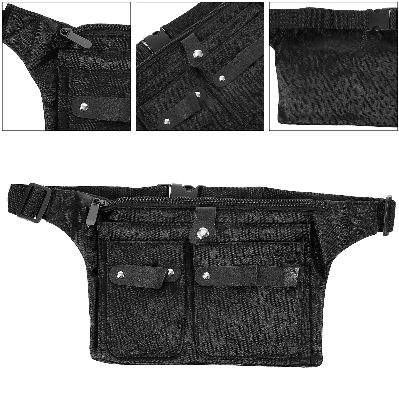 

Hairdressing Waist Bag Canvas Oxford Scissors Holder Professional Multi Pocket Barber Scissors Bag Lightweight Portable