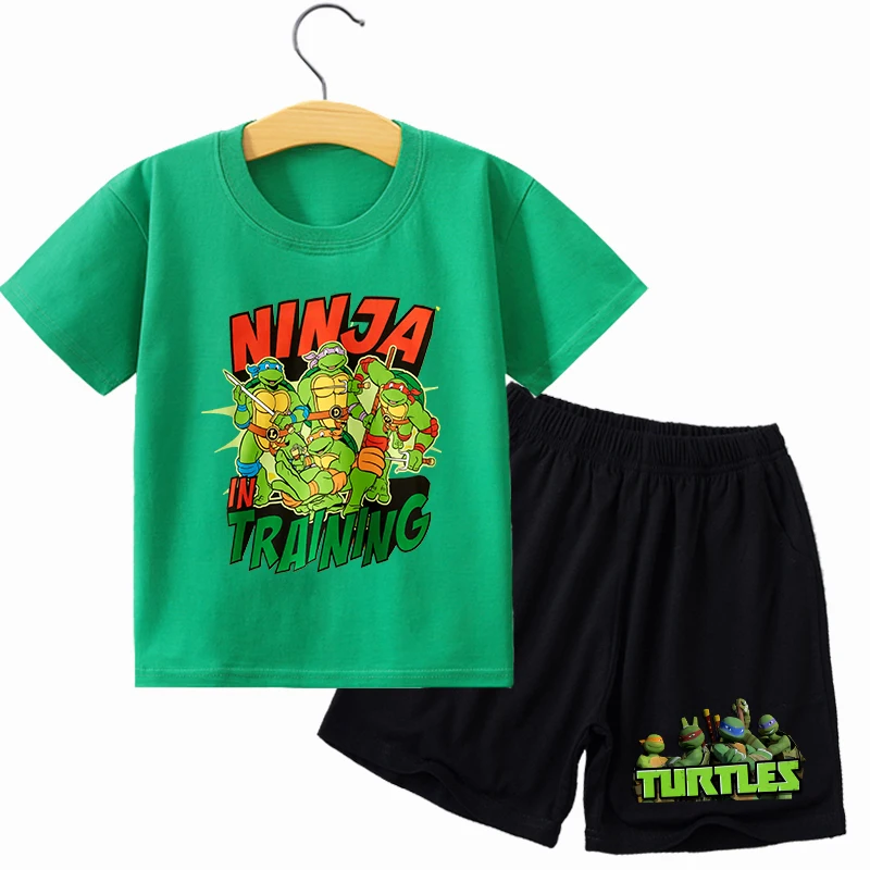 Teenage Mutant Ninja Turtles Children T Shirt Anime Printed T Shirts Baby Boys Short Sleeve Tracksuits Summer Kids Clothing view 2
