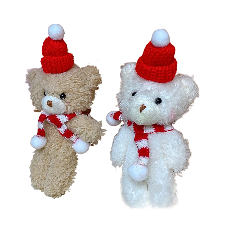 Kawaii Christmas Bear Keychain Cartoon Cute Plush Bear Pendant Children Toys Fashion Backpack Decoration Accessories Gifts