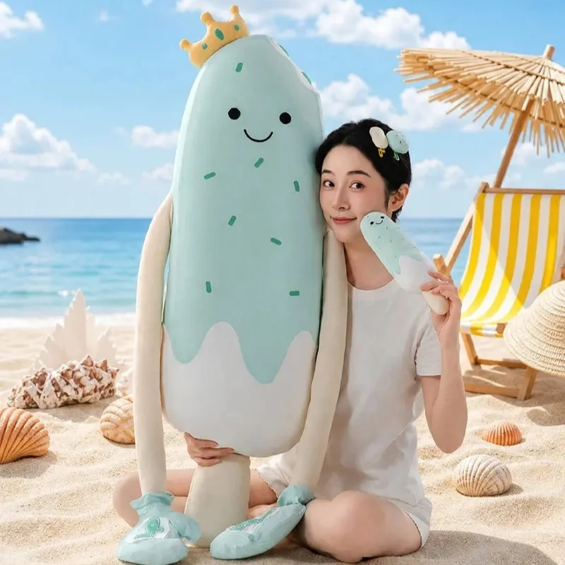 Okya Ice Cream King Sleeping Pillow Patting Hugging Plush Toy Ice Silk Cooling Sensation Soothing Doll Sleep Cushion Plushie